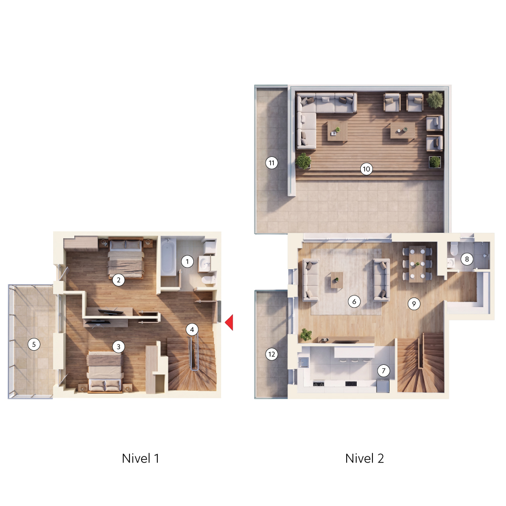 plan apartament Duplex Tip 2