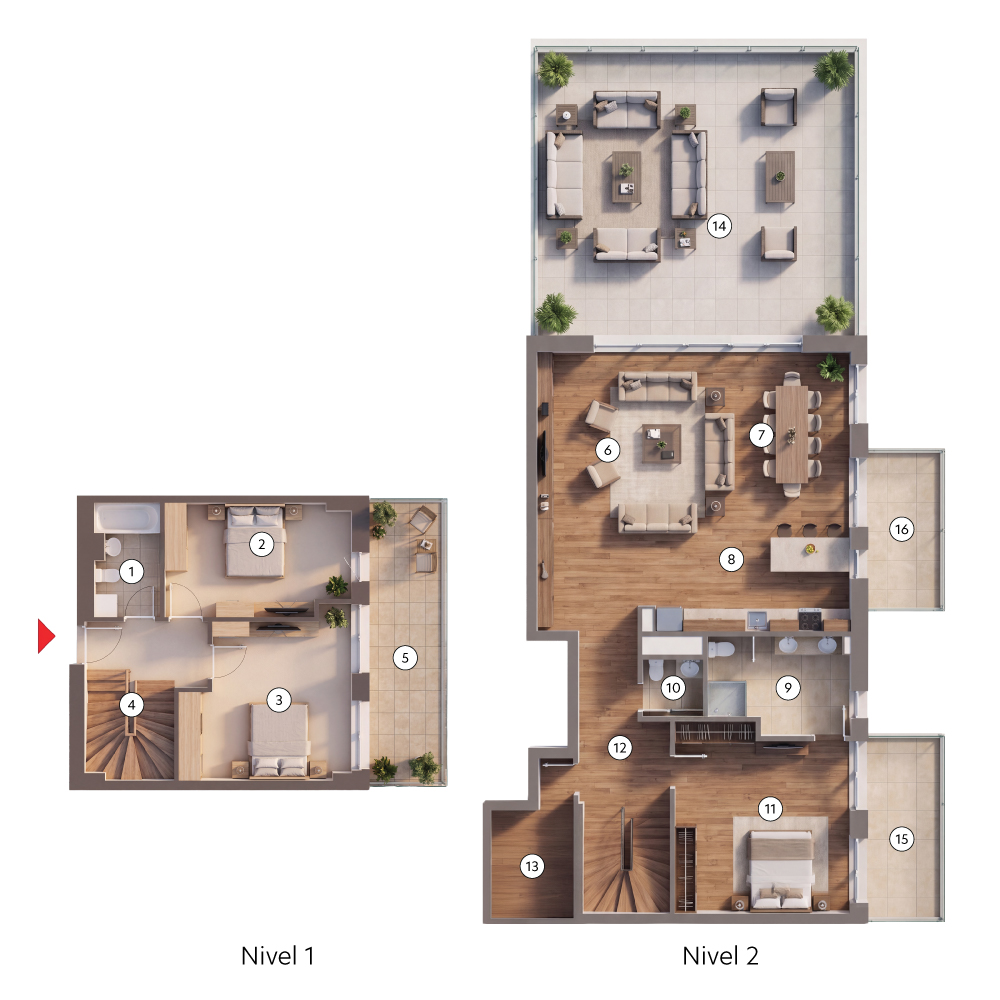 plan apartament Duplex Tip 3