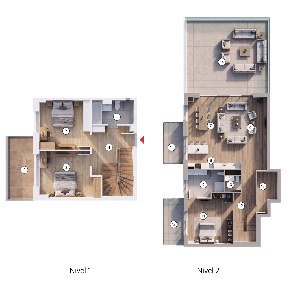 plan apartament Duplex Tip 4