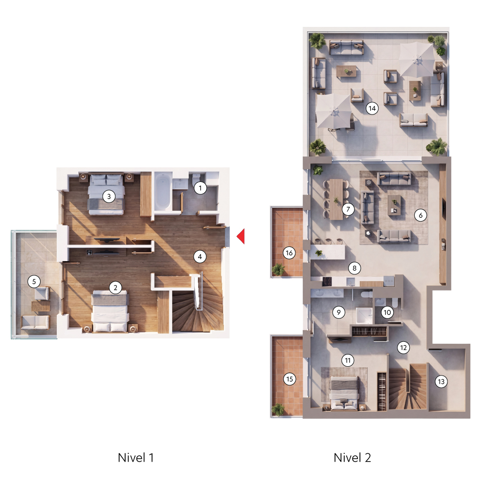 plan apartament Duplex Tip 5