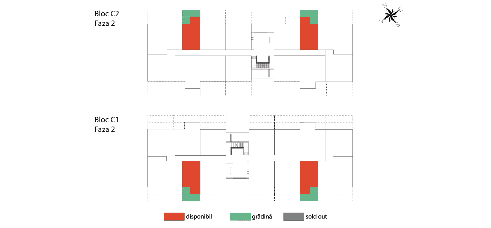 pozitionare apartament Garsonieră tip 1A cu grădină