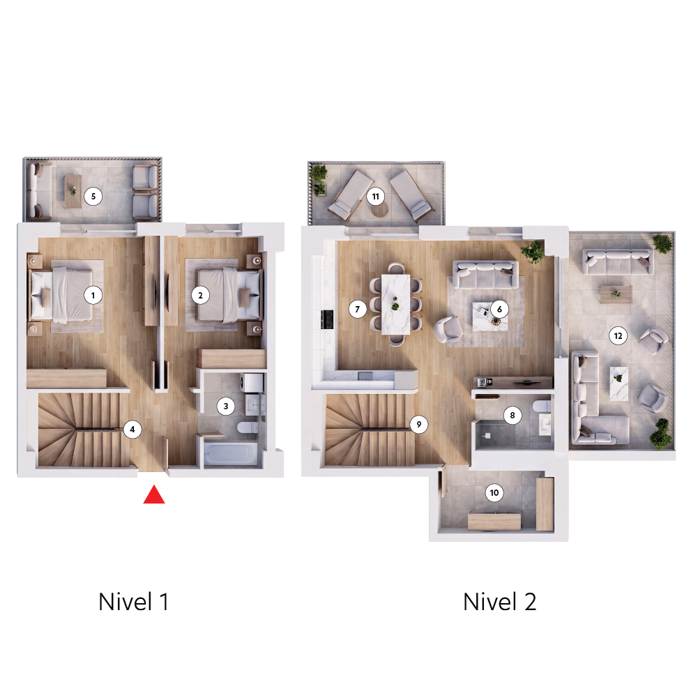 plan apartament Duplex Tip 2