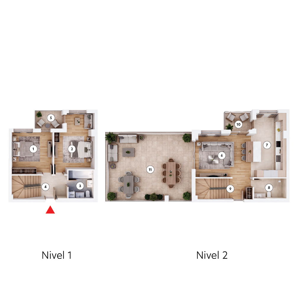 plan apartament Duplex Tip 3
