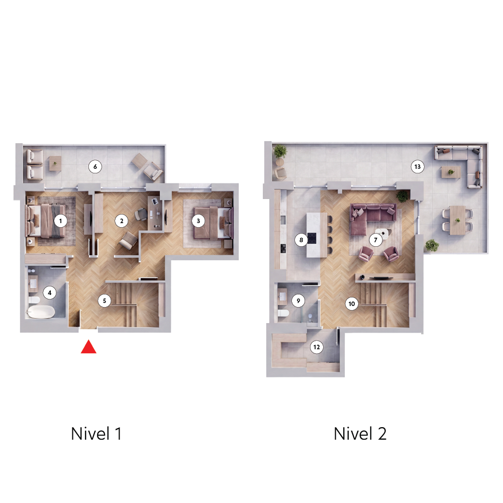 plan apartament Duplex Tip 4