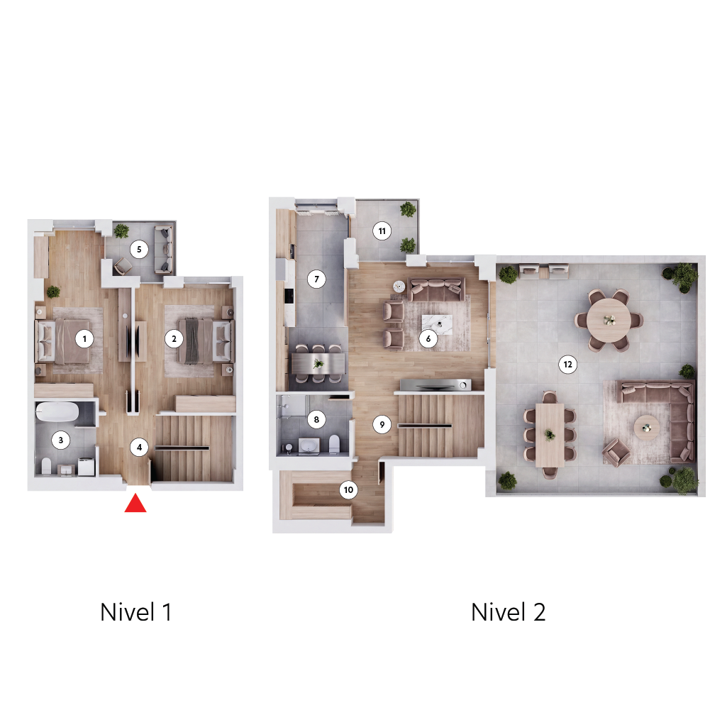 plan apartament Duplex Tip 5