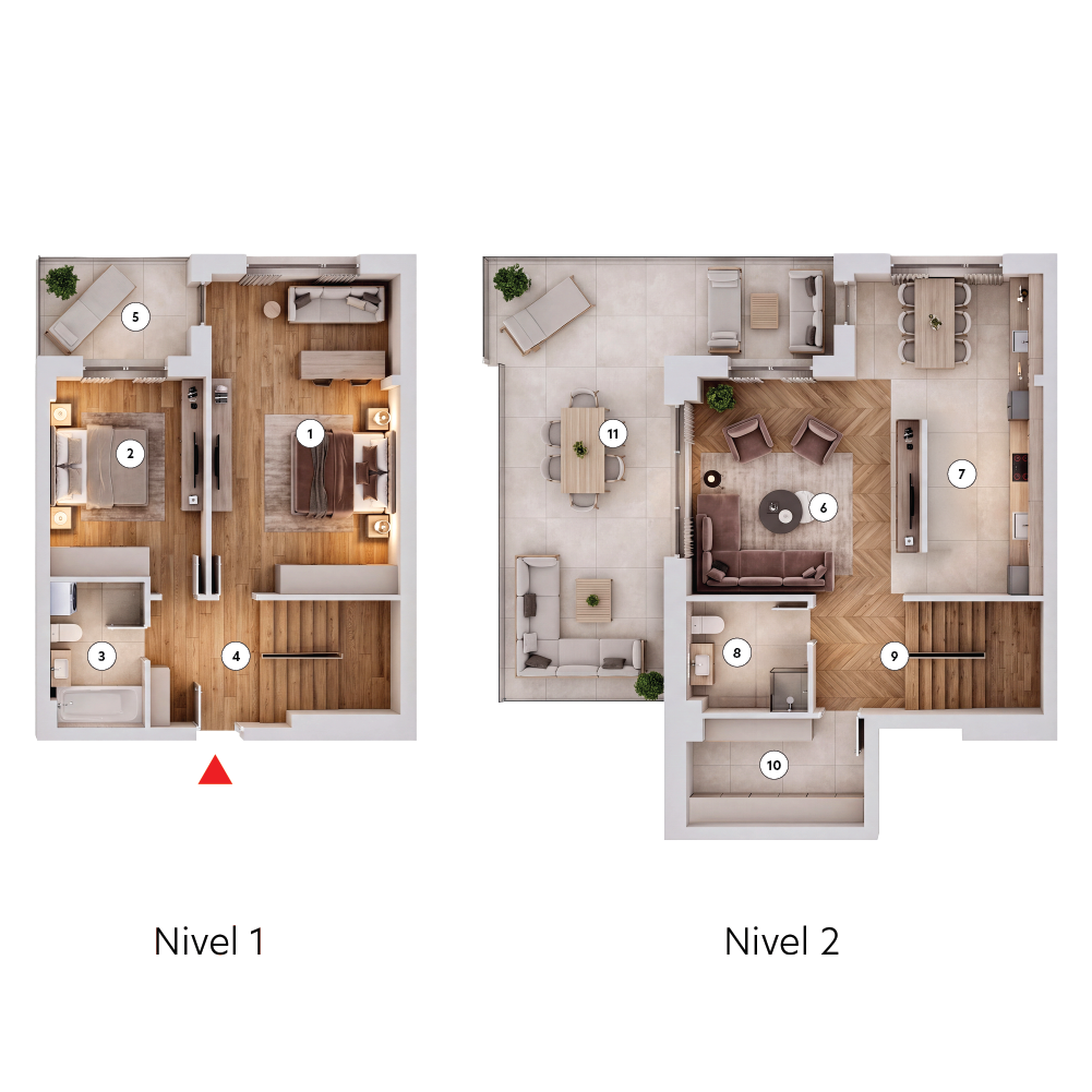 plan apartament Duplex Tip 6