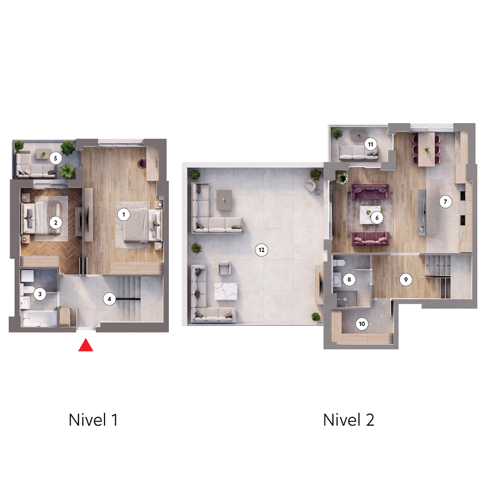 plan apartament Duplex Tip 8