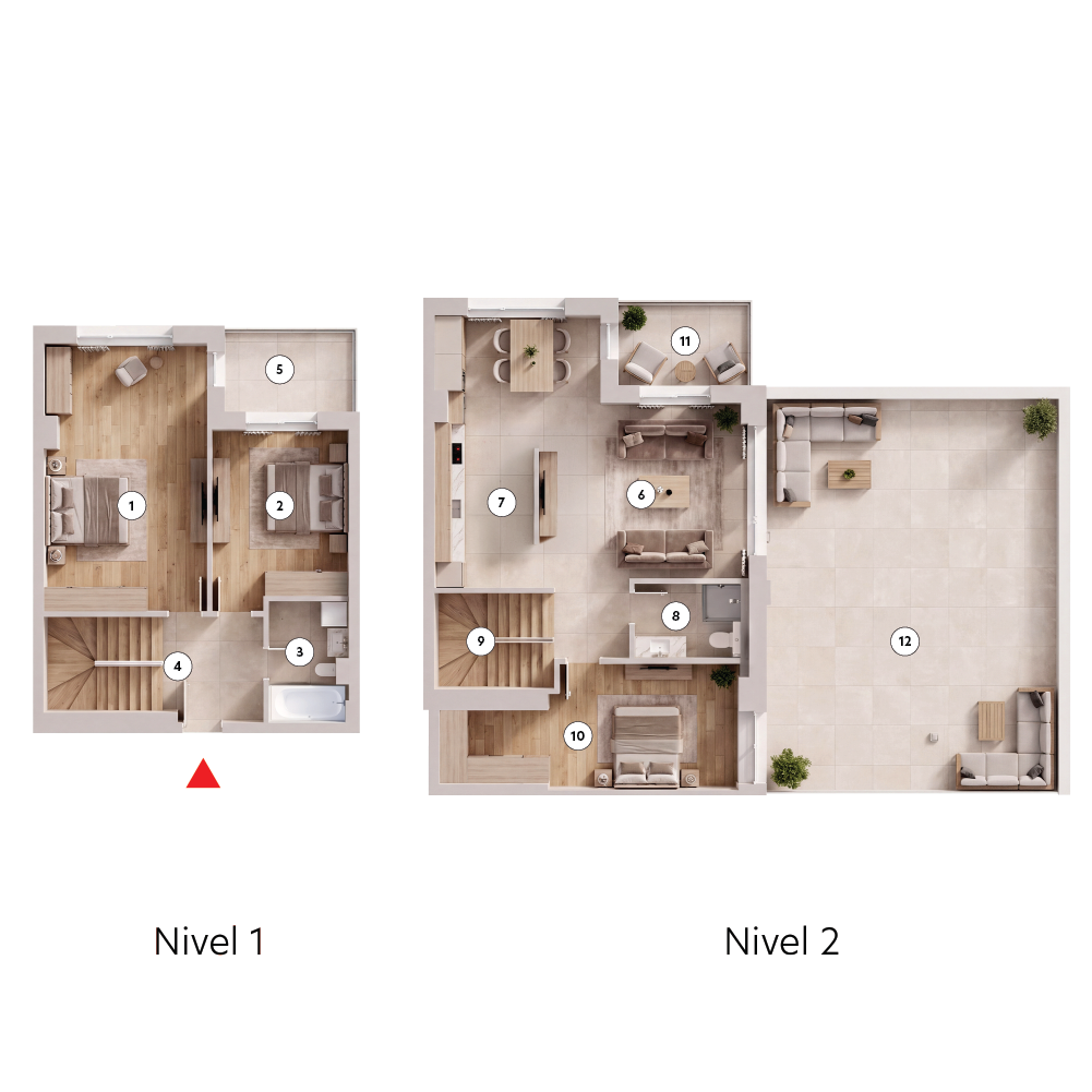 plan apartament Duplex Tip 9