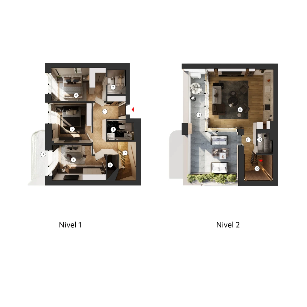 plan apartament Duplex 1