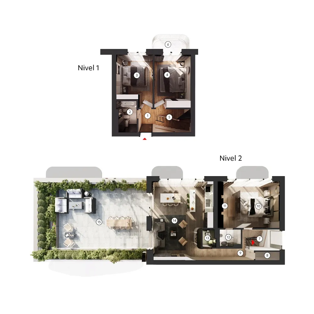 plan apartament Duplex 3