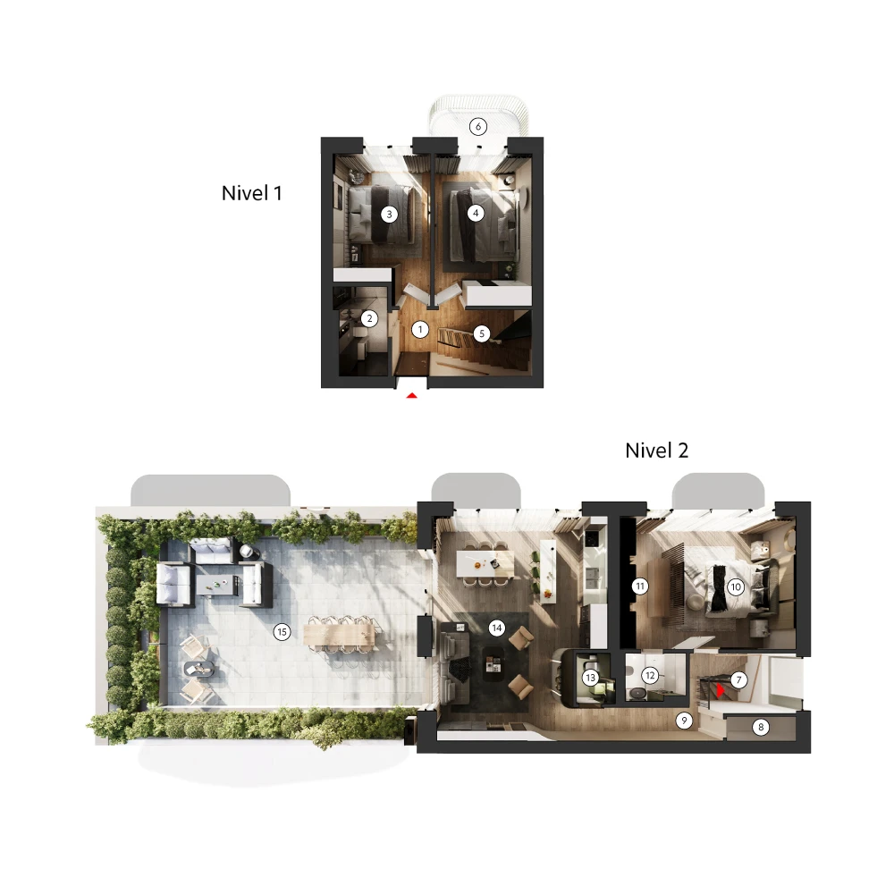 plan apartament Duplex 3