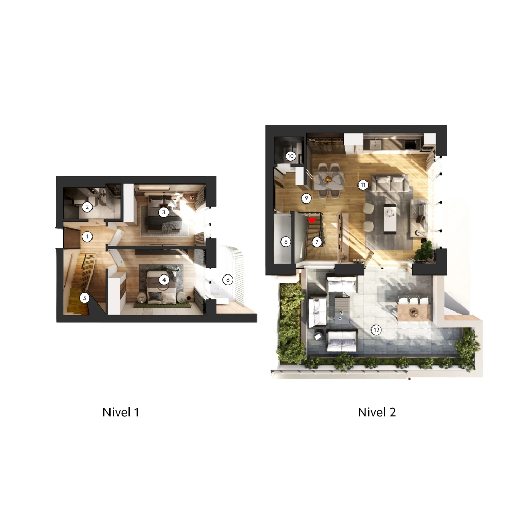 plan apartament Duplex 4