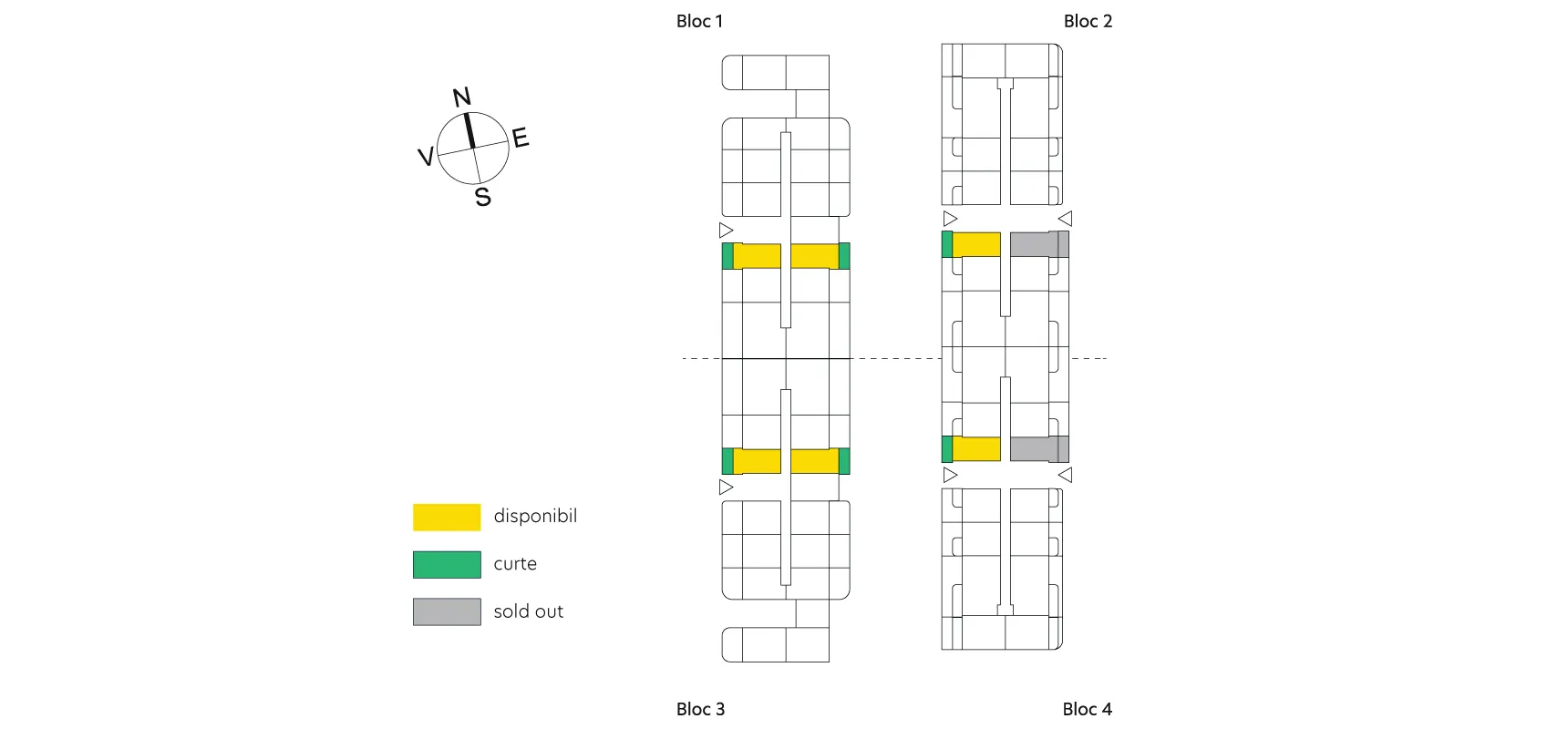 pozitionare apartament Garsonieră tip 1A cu grădină