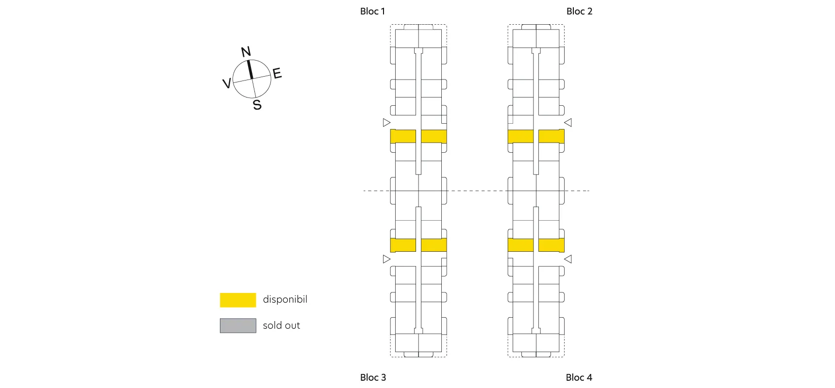 pozitionare apartament Garsonieră tip 1A