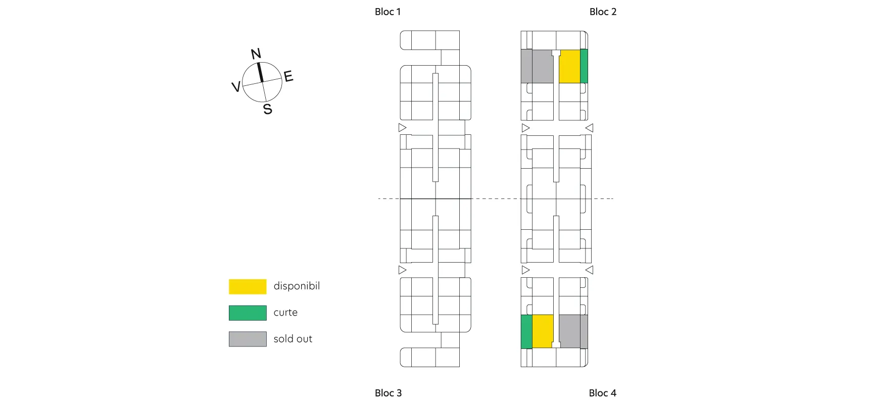 pozitionare apartament Apartament 3 camere tip 3A cu grădină