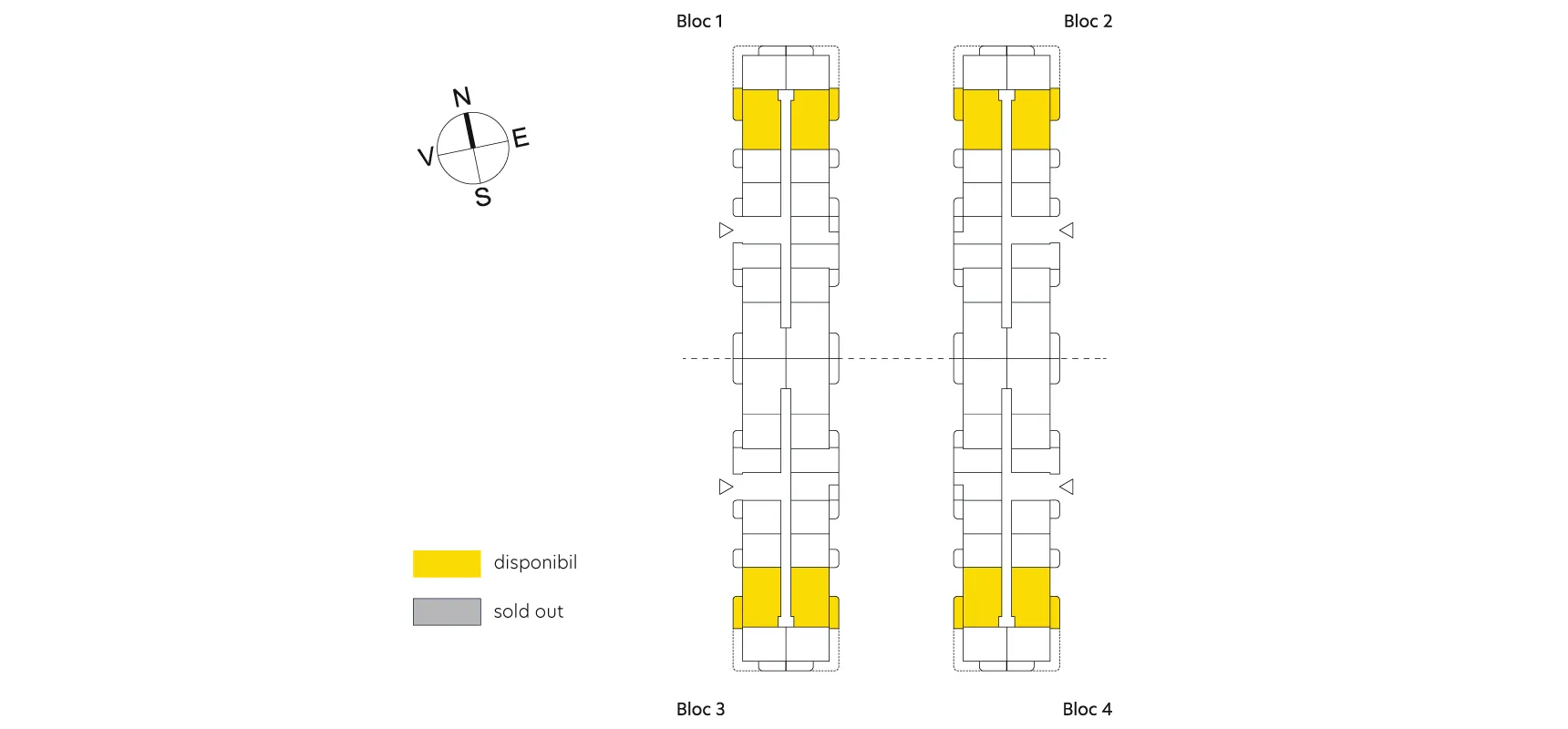 pozitionare apartament Apartament 3 camere tip 3A