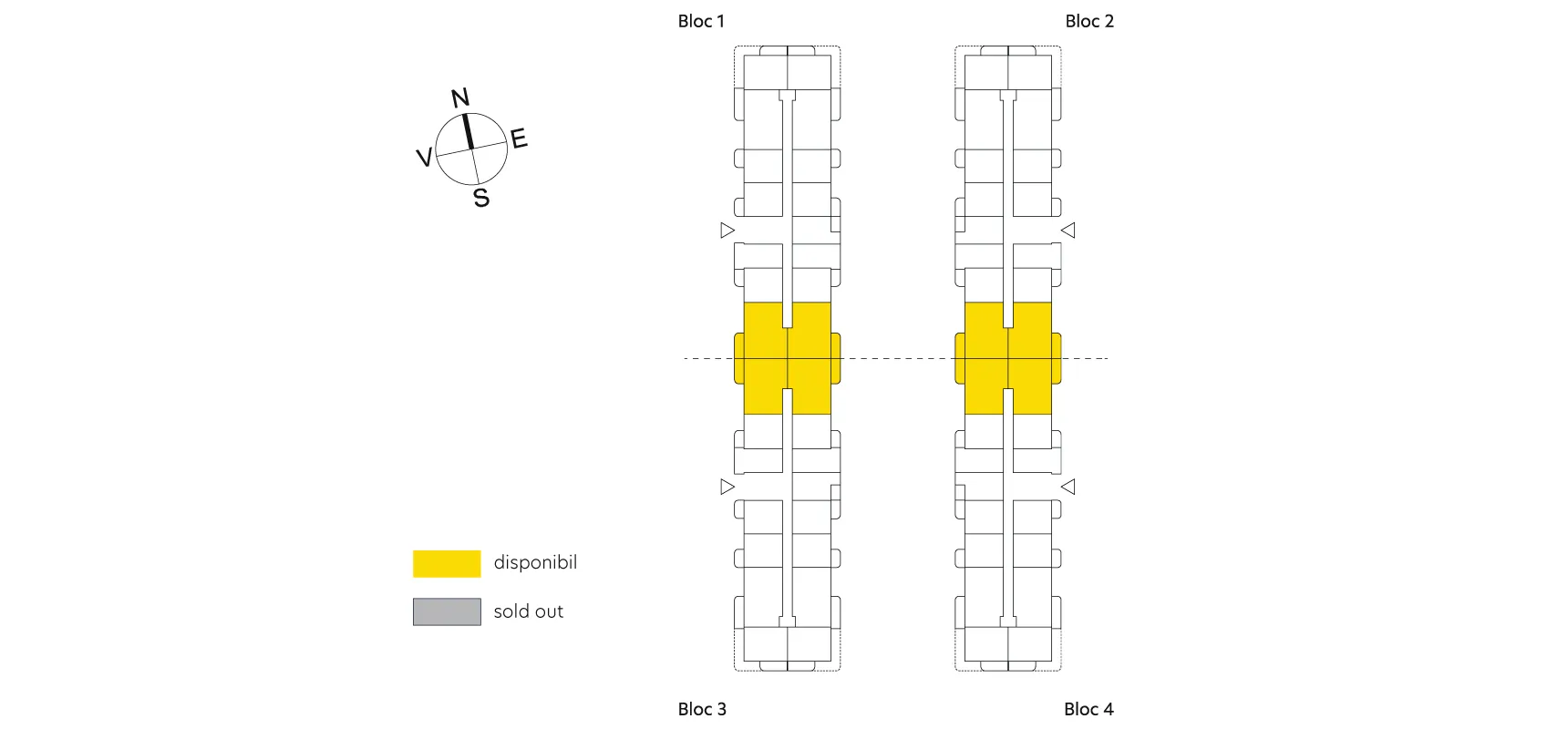 pozitionare apartament Apartament 3 camere tip 3B