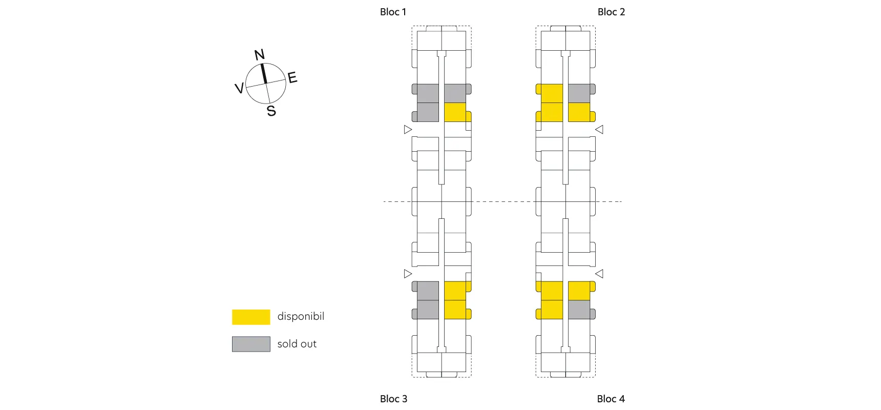 pozitionare apartament Studio dublu tip 2A