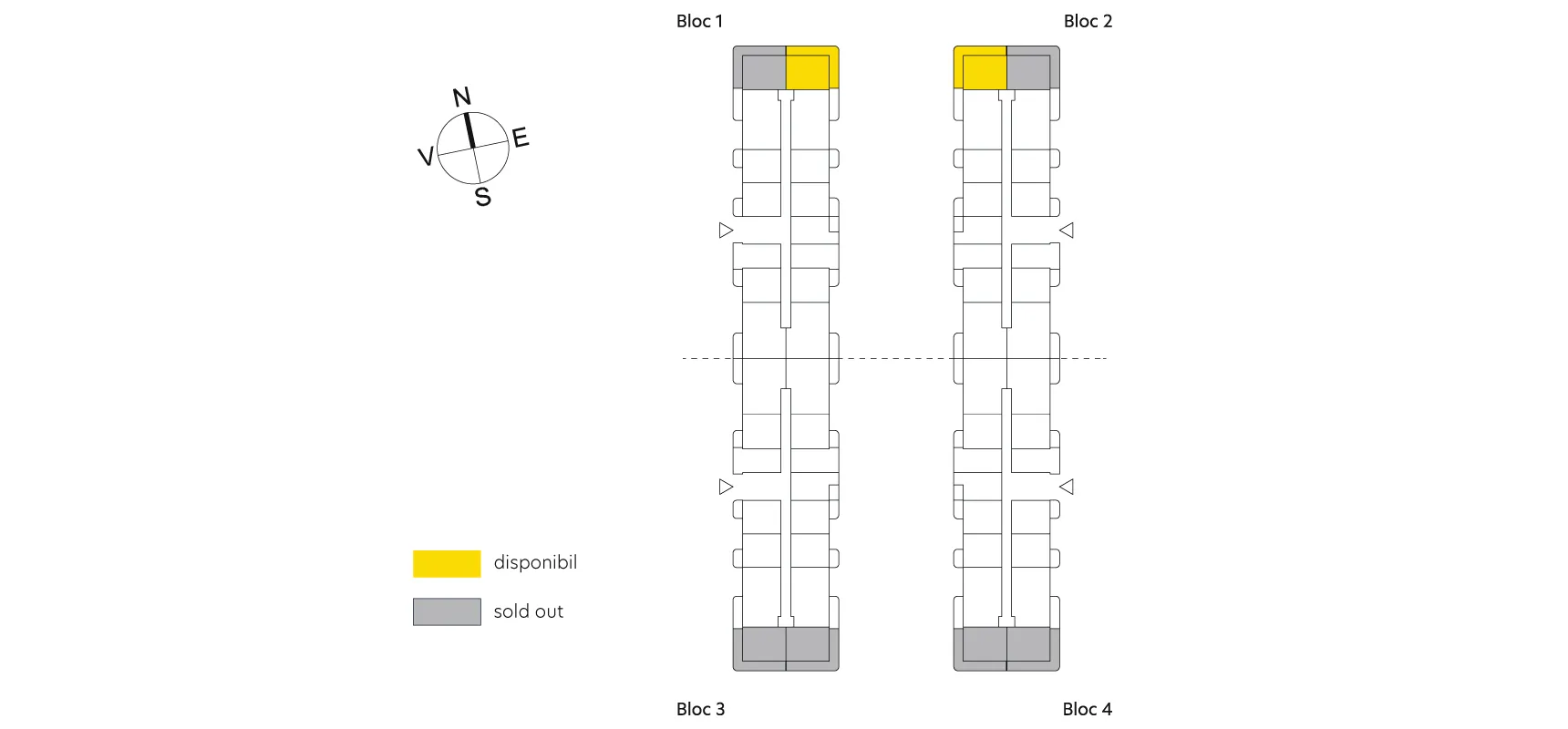 pozitionare apartament Studio dublu tip 2C plus