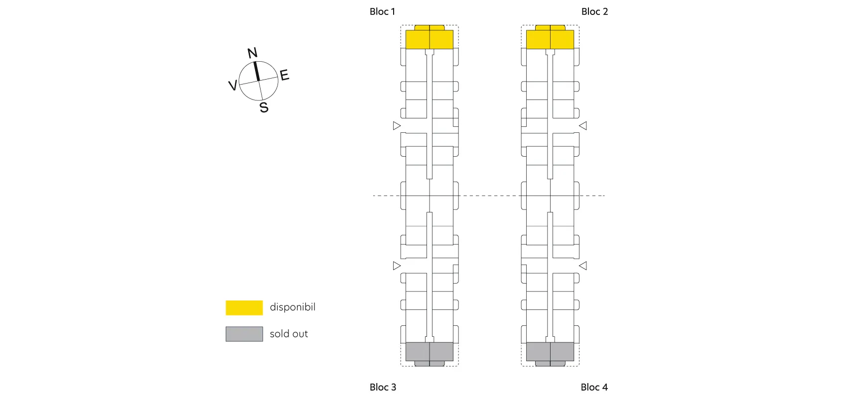 pozitionare apartament Studio dublu tip 2C