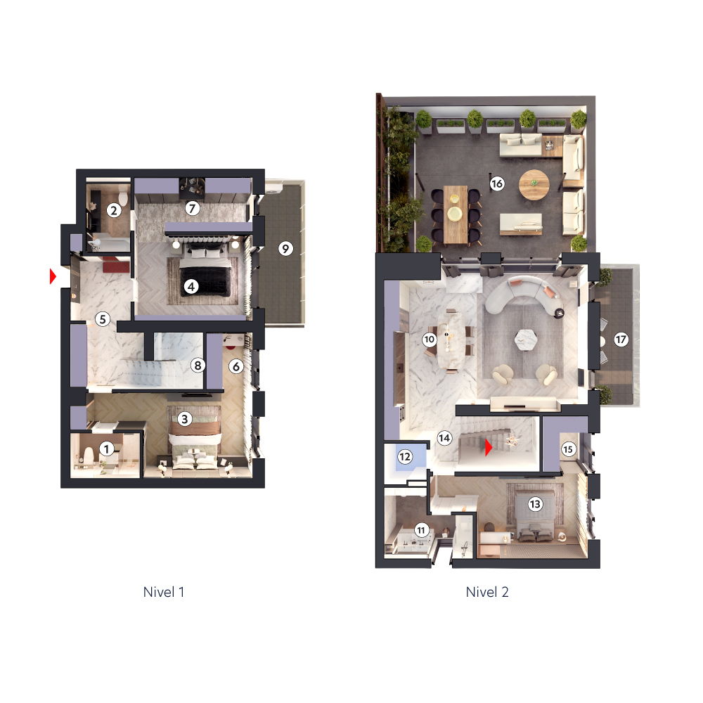 plan apartament Duplex tip 2