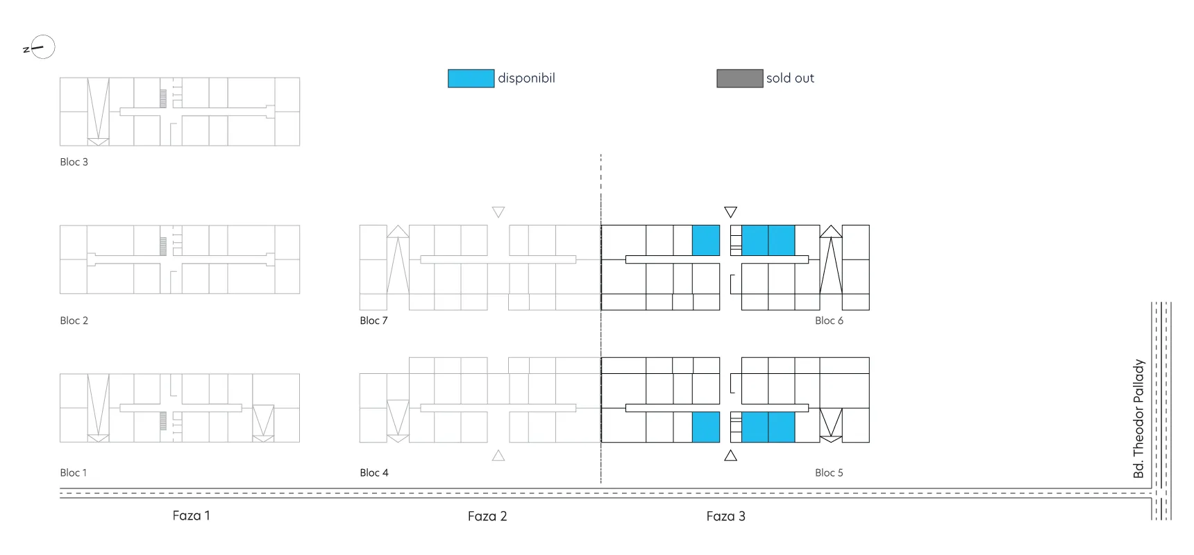 pozitionare apartament Studio dublu tip 2A parter