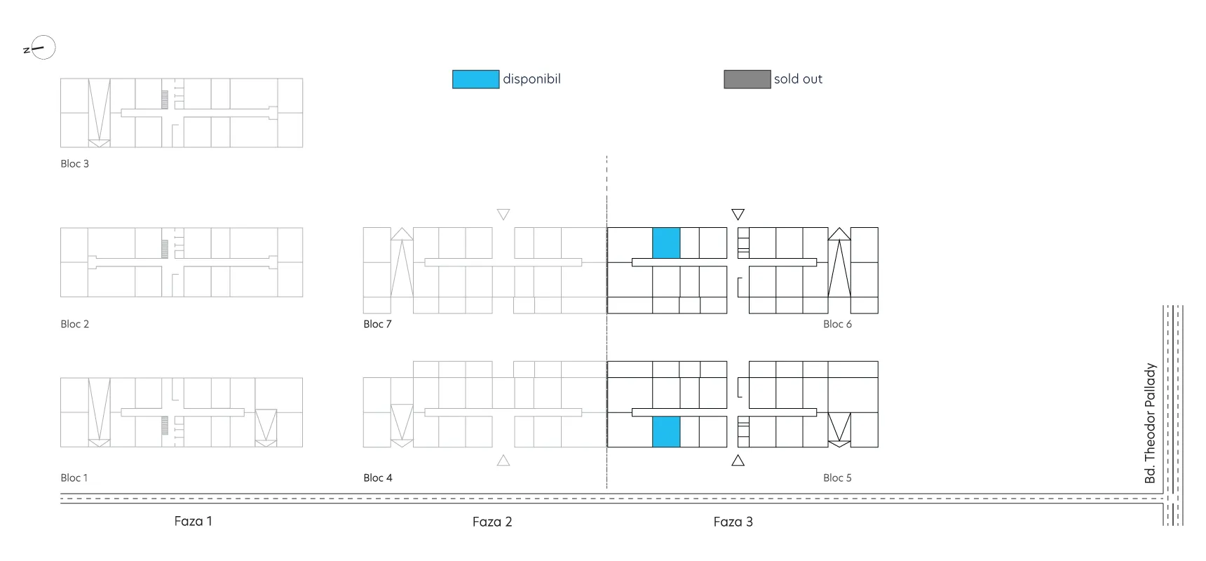 pozitionare apartament Studio dublu tip 2B parter