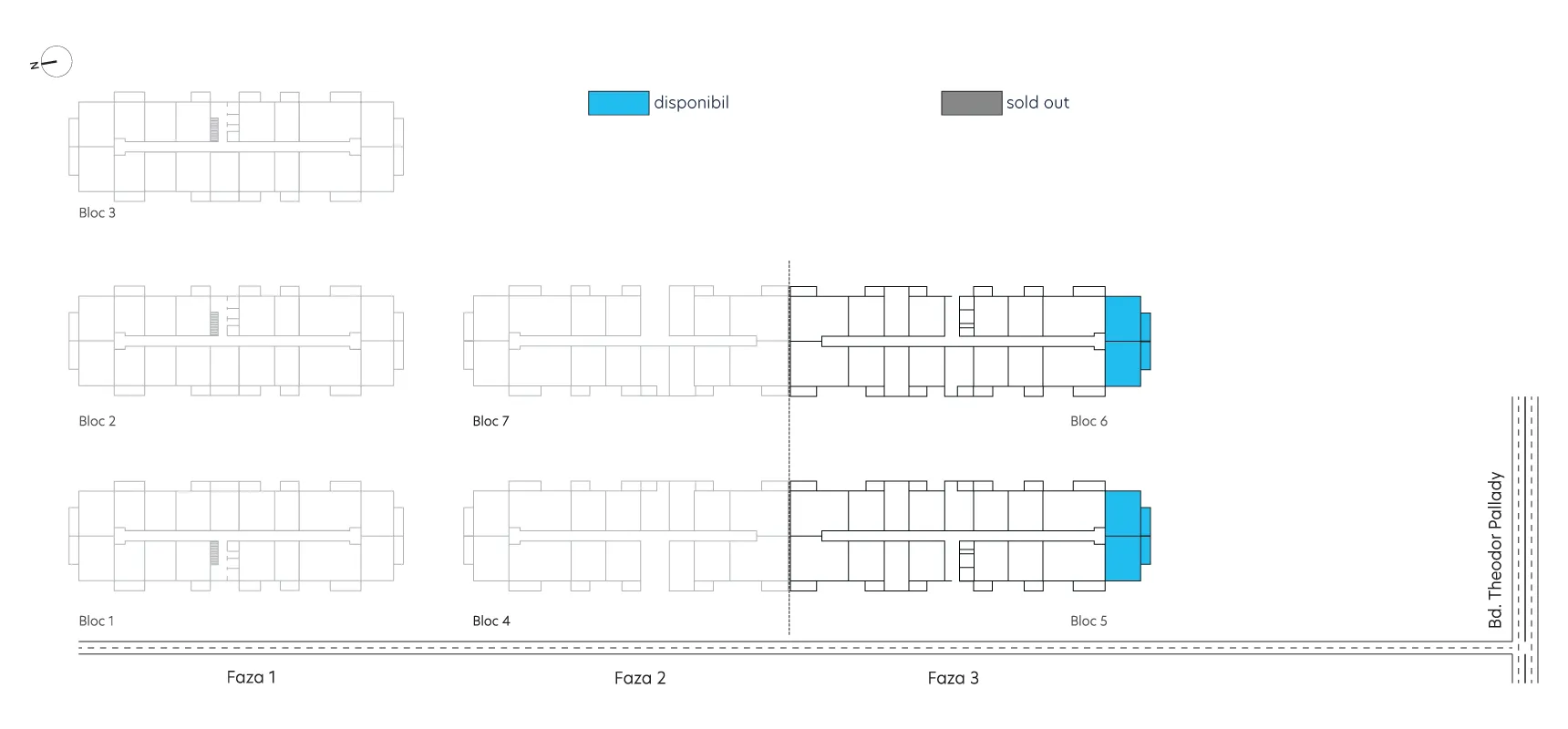 pozitionare apartament Studio dublu tip 2D etaj