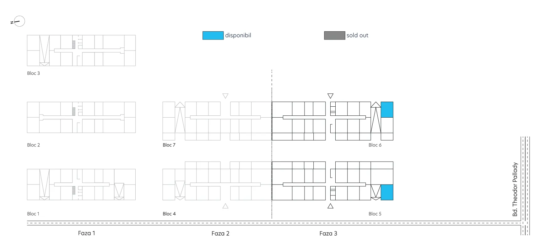 pozitionare apartament Studio dublu tip 2E parter