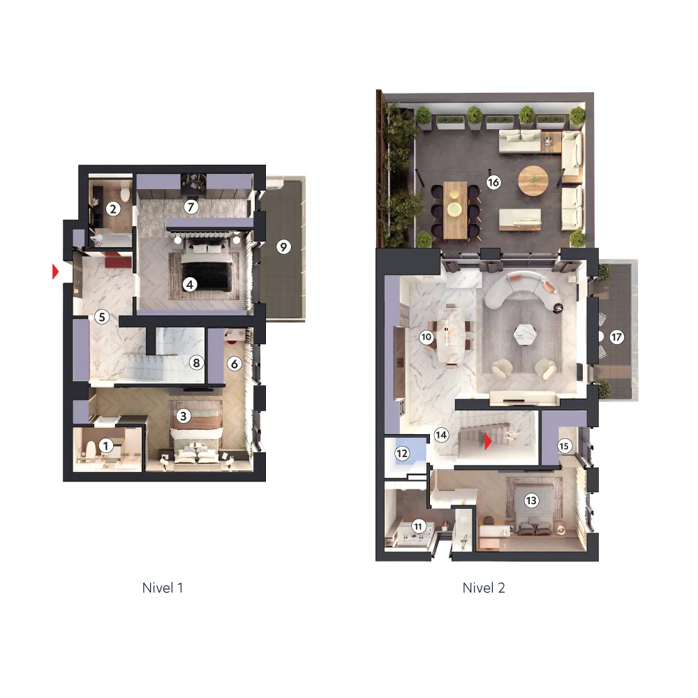 plan apartament Duplex tip 2